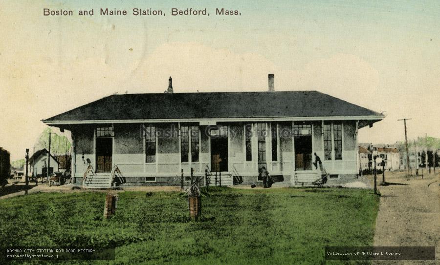 Postcard: Boston & Maine Station, Bedford, Massachusetts